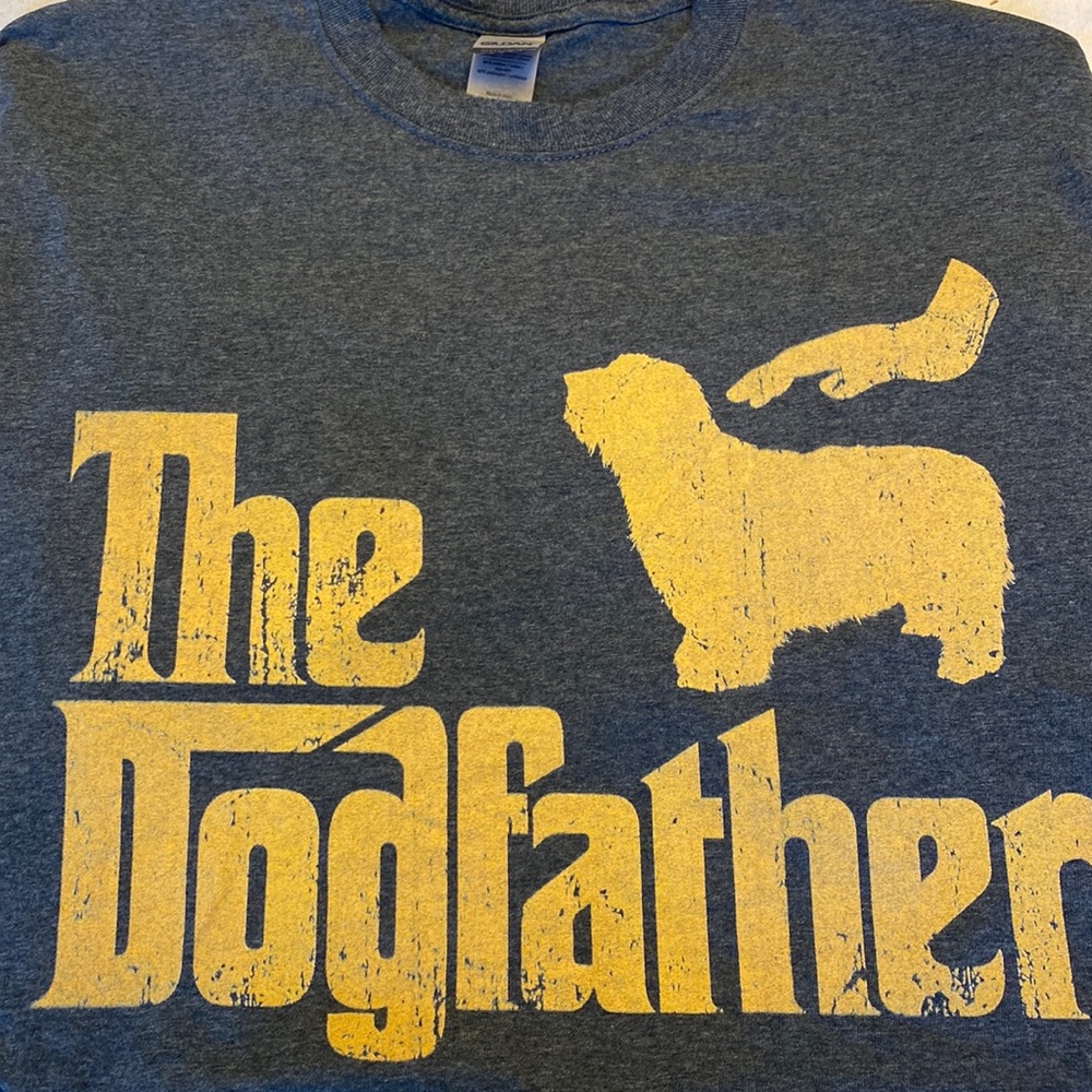Men's Graphic Grey T Shirt Godfather/Dog Reference/Graphic SZ XL Cotton